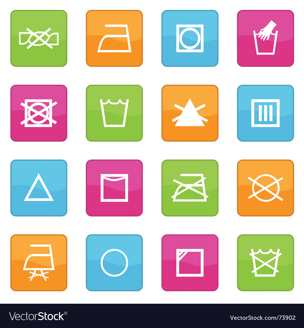 Fabric care symbols Royalty Free Vector Image - VectorStock