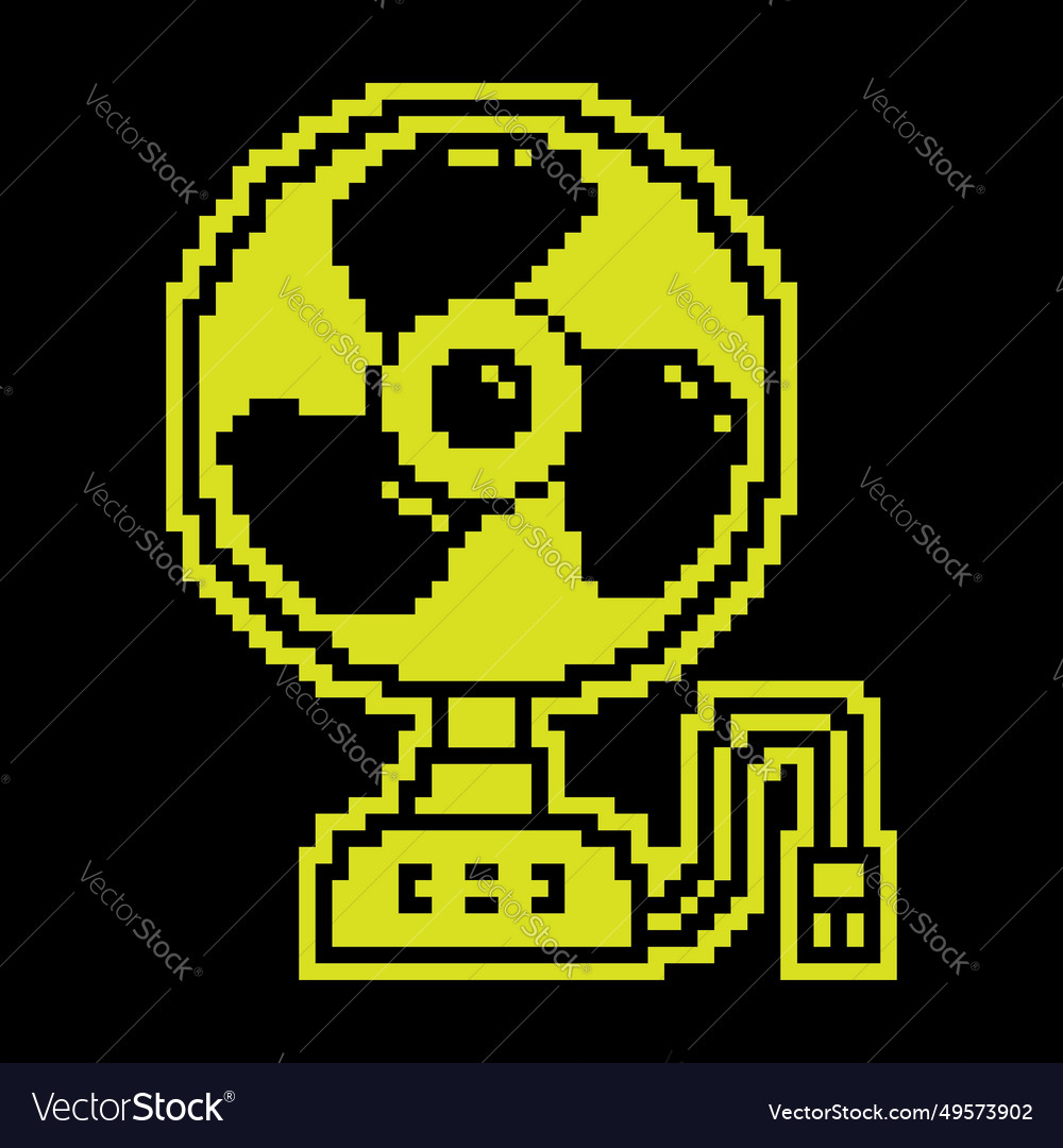 Pixel silhouette icon electric fan for cooling Vector Image