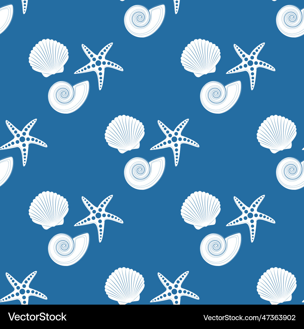 Seamless pattern on a blue background Royalty Free Vector