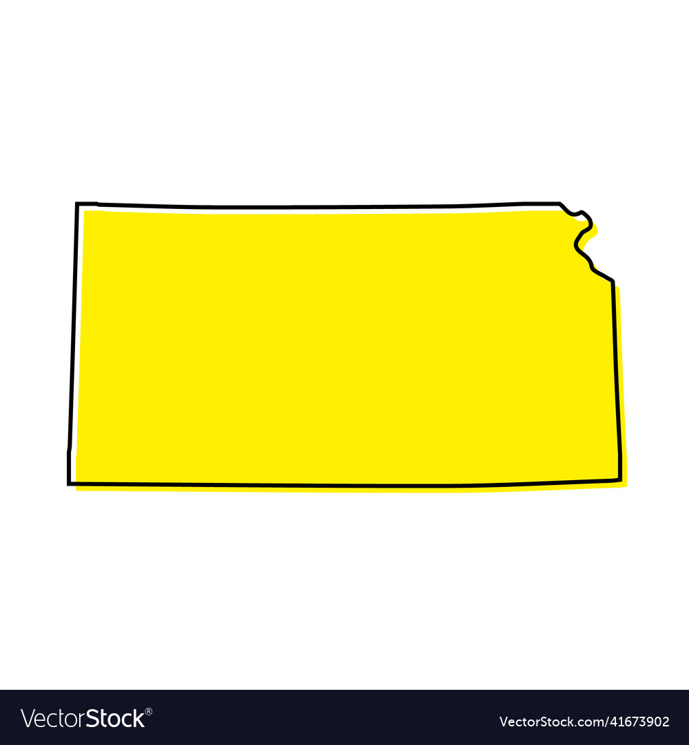 Simple outline map of kansas is a state of united Vector Image