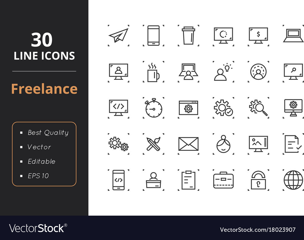 30 freelance line icons