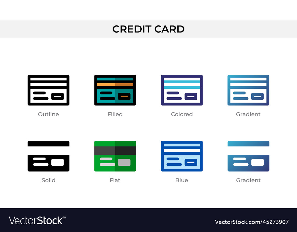 Credit card icon in different style