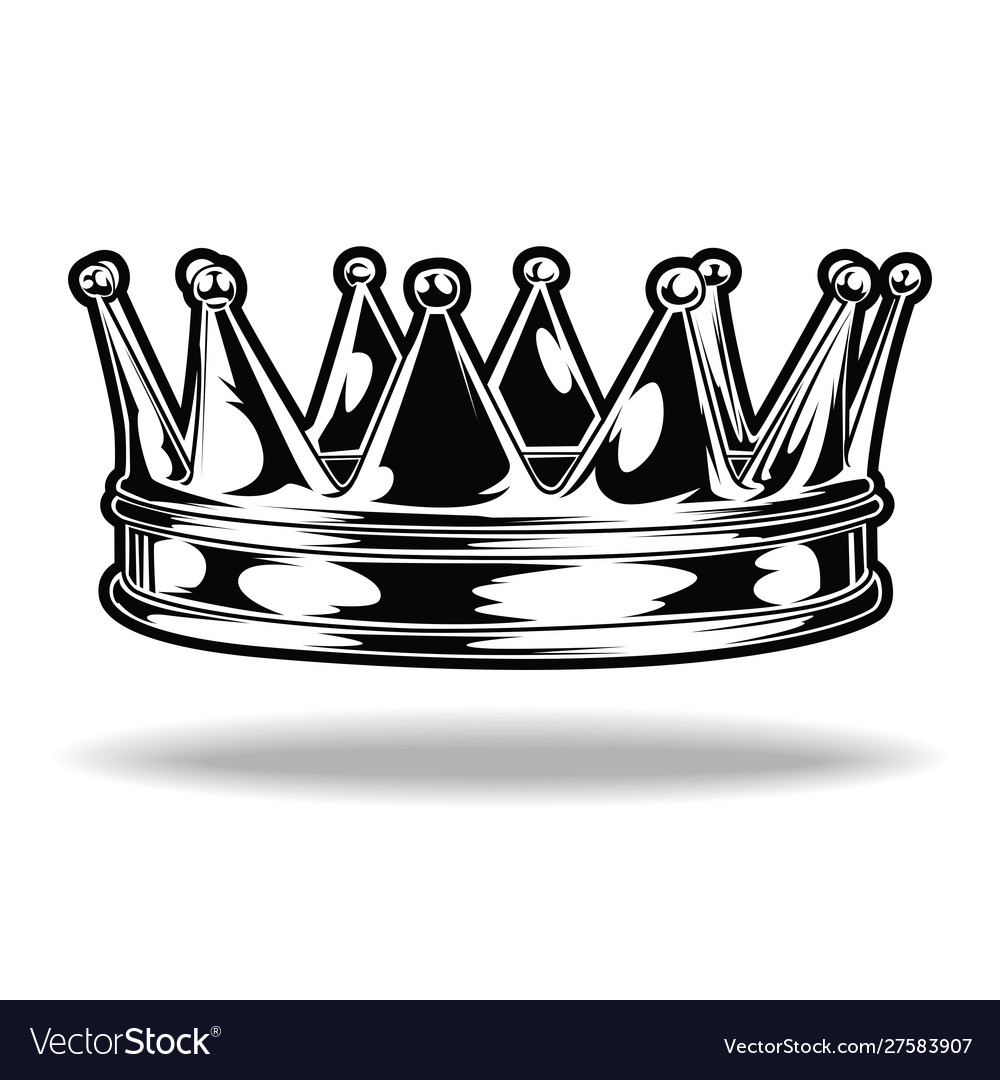 Crown black and white king queen 20 Royalty Free Vector