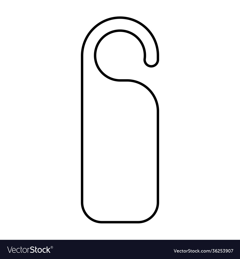 Door Hanger Template Outline Knob Do Royalty Free Vector