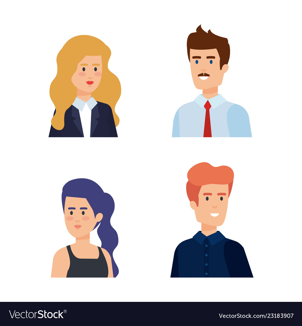 Group of business people avatars characters Vector Image