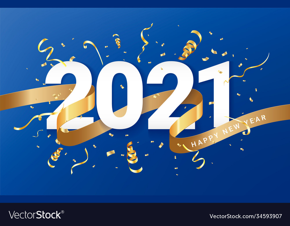 Happy new 2021 year festive background card vector image Happy new 2021 year festive background card