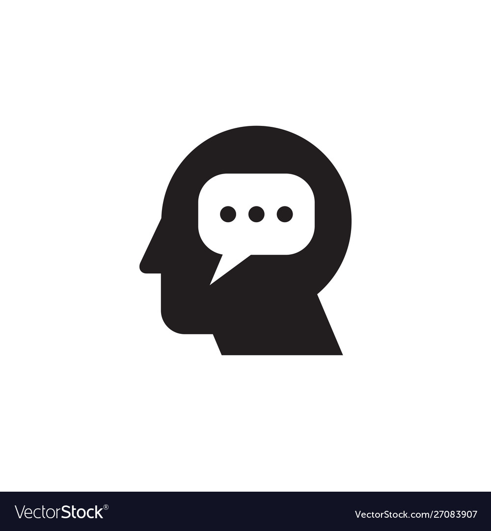 Head think concept icon design message talk sign Vector Image