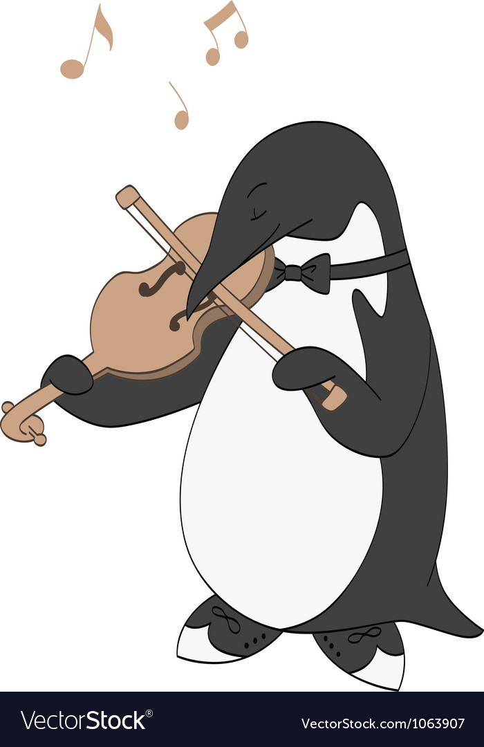 Penguin loves music