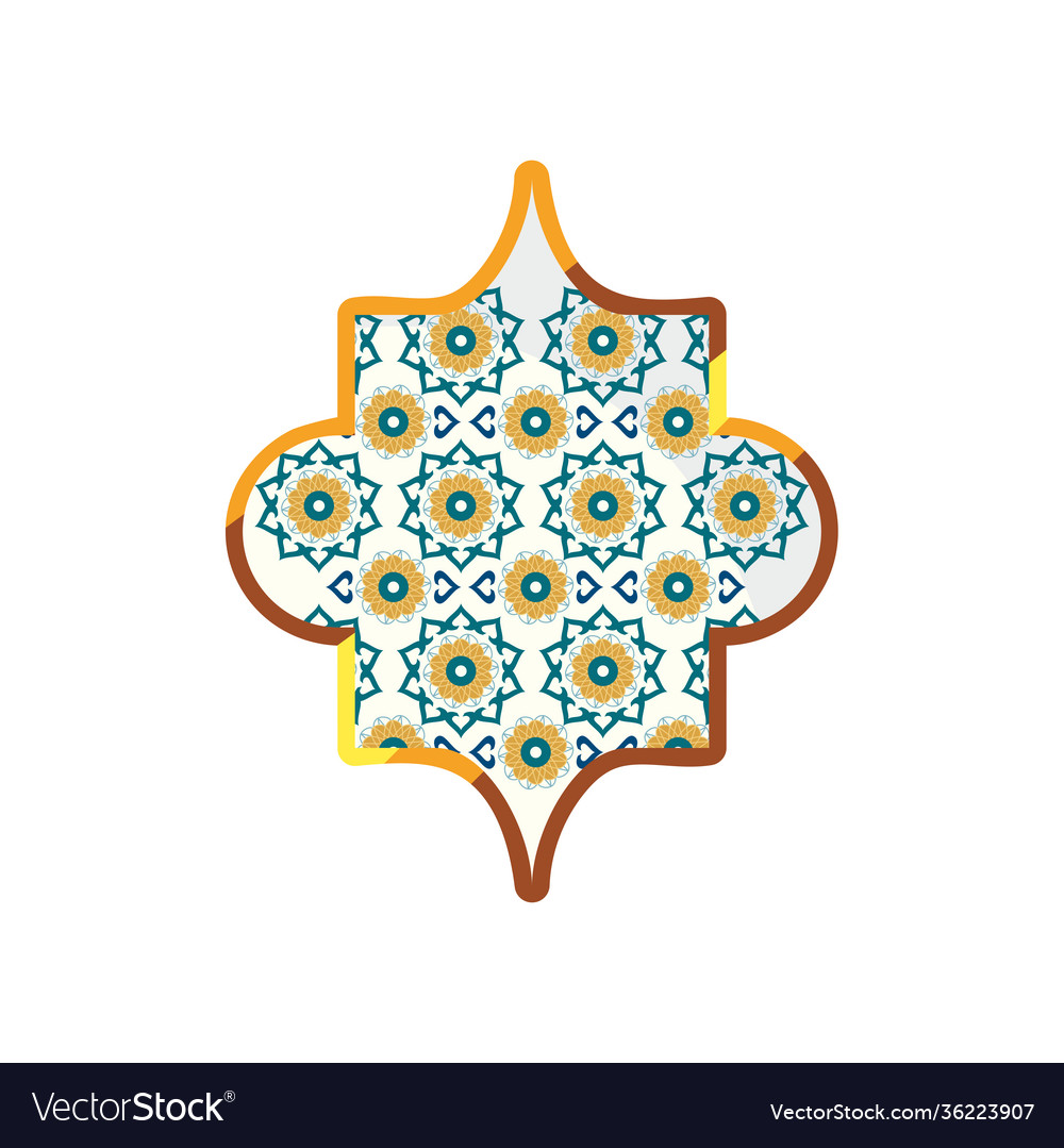 Ramadan gold frame with mandalas design Royalty Free Vector