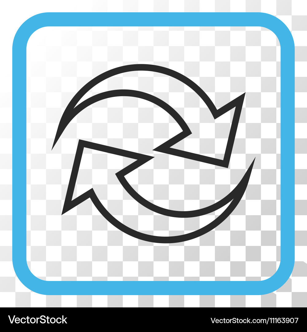 Refresh arrows icon in a frame Royalty Free Vector Image