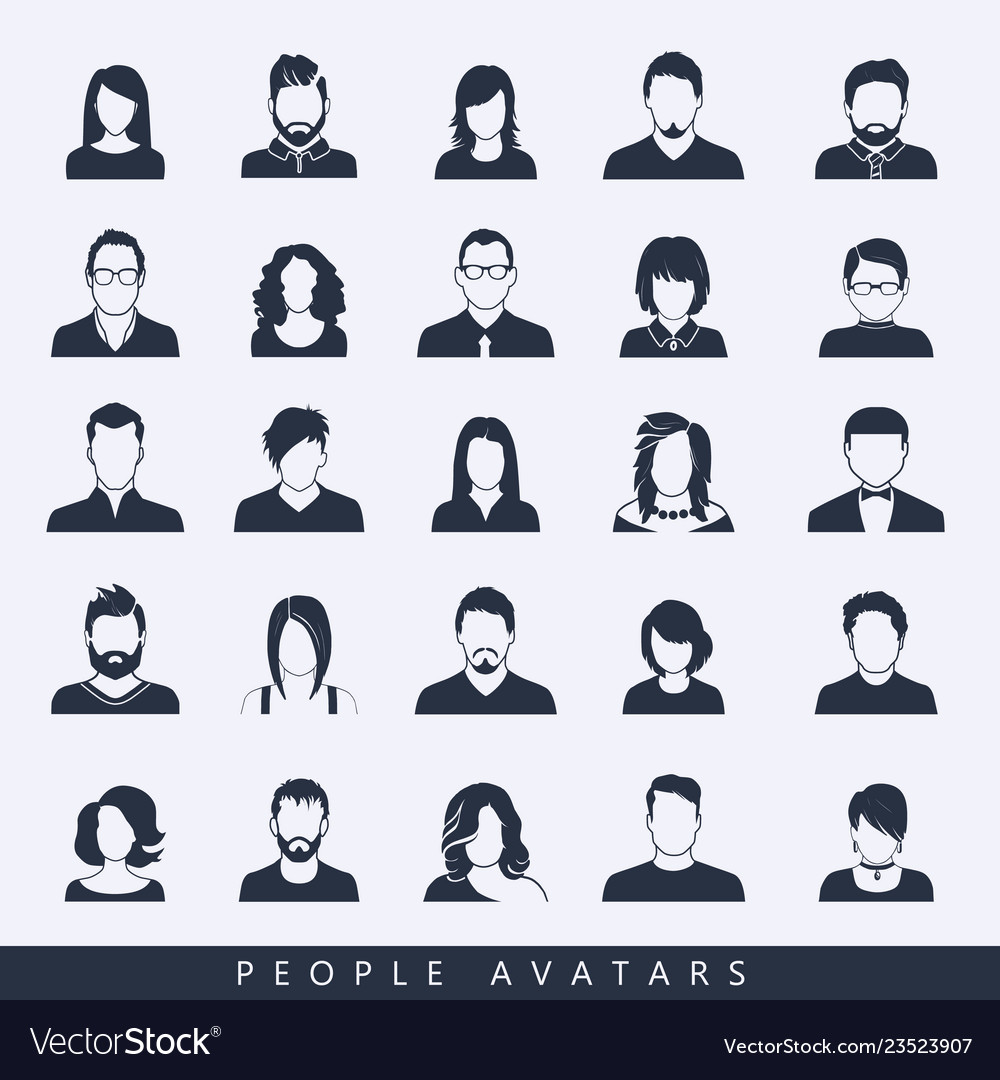 Avatar icons set Royalty Free Vector Image - VectorStock