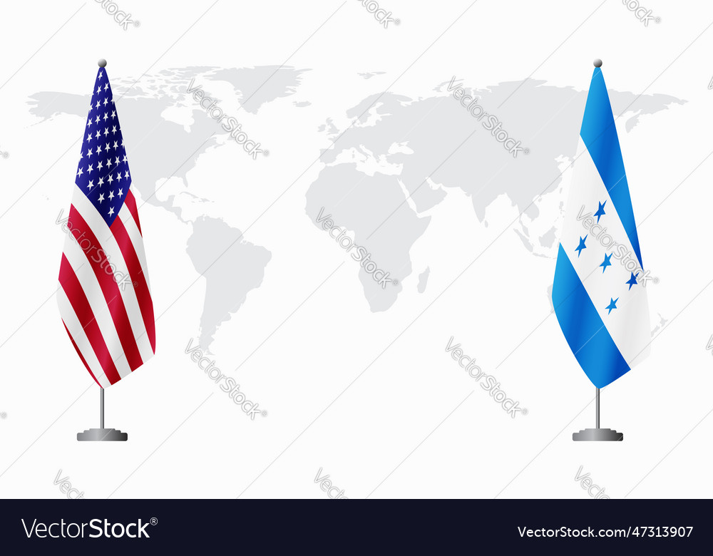 United states and honduras flags for official