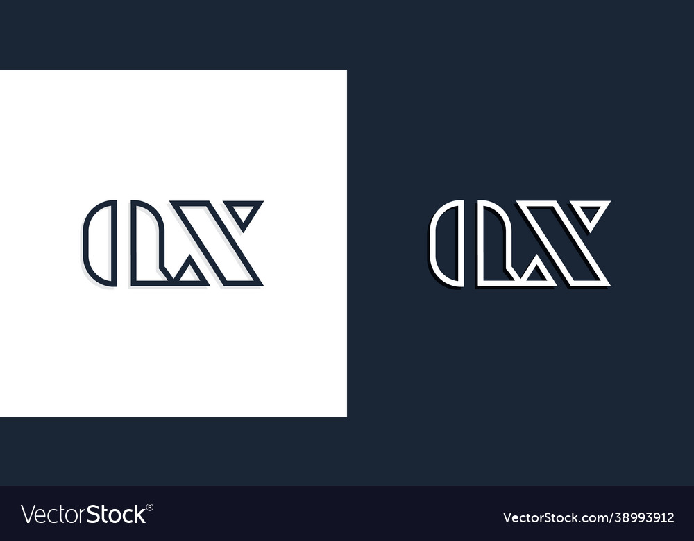 Abstract line art initial letters qx logo