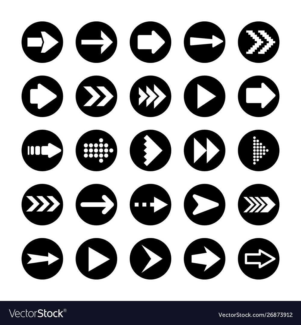 Black arrows set on white background arrow Vector Image