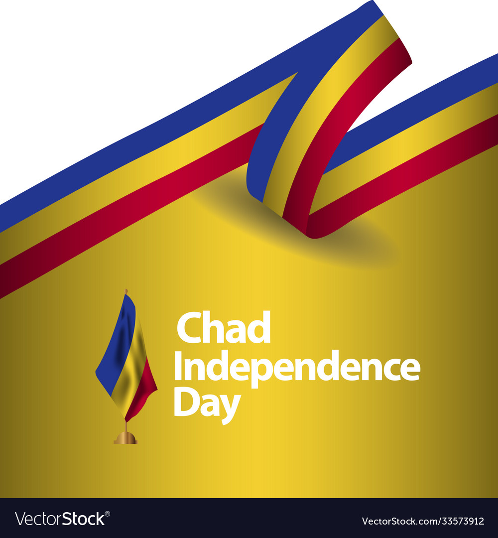 Chad independence day template design Royalty Free Vector