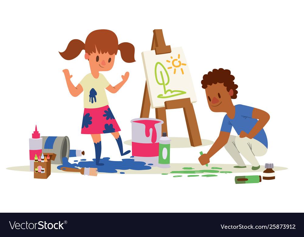 Creative Kids Banner Girl And Royalty Free Vector Image