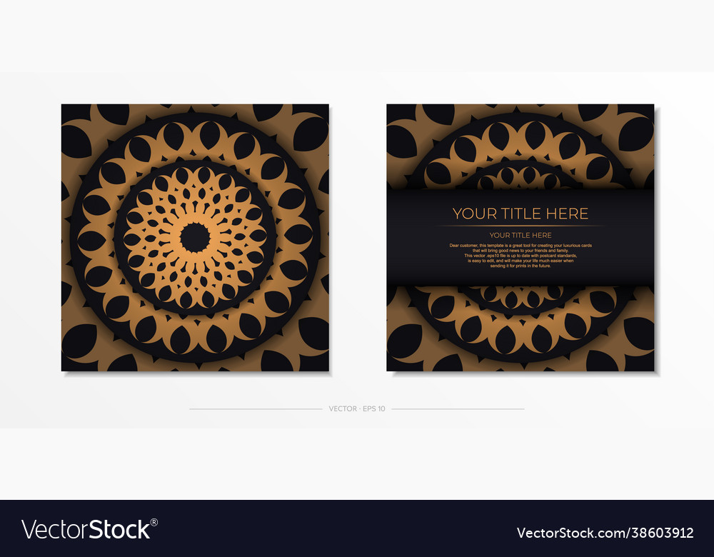 Dark invitation card design with abstract vintage