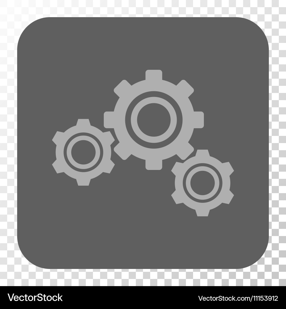 Gears rounded square button Royalty Free Vector Image
