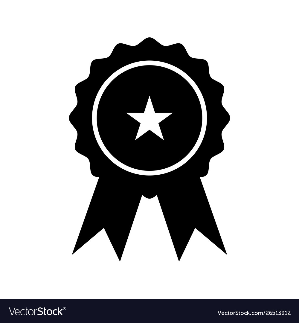 Medal glyph black icon Royalty Free Vector Image