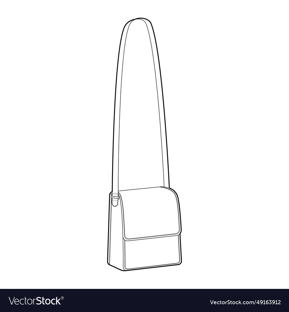 North-south cross-body bag silhouette fashion Vector Image