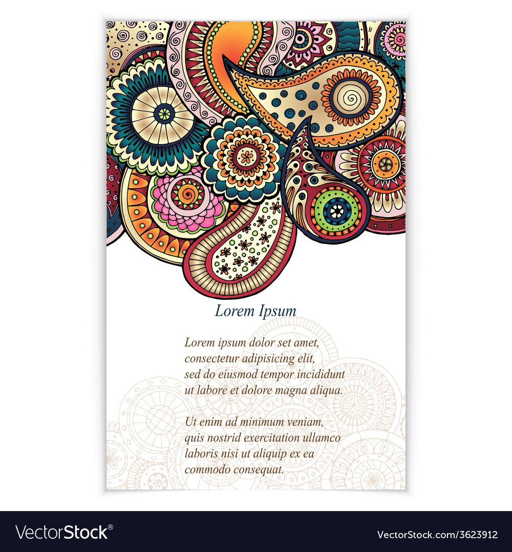 Set of doodle paisley posters for your business