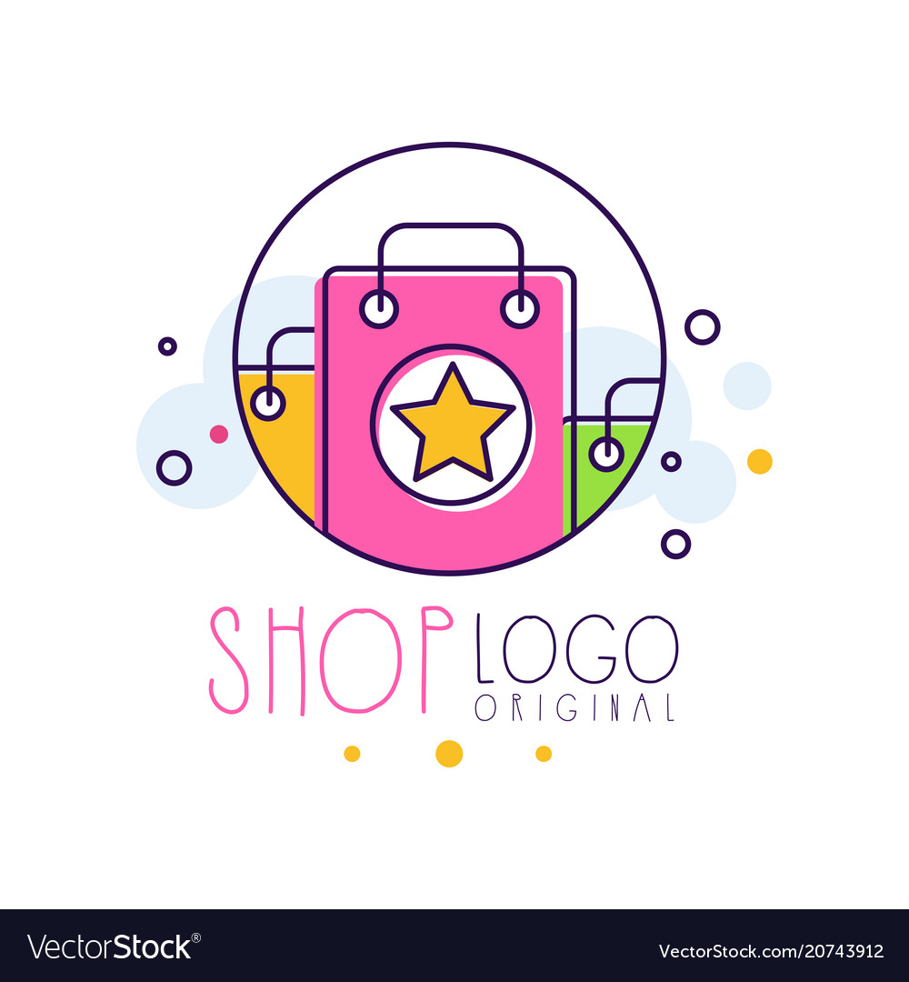 Shop Original Logo Vorlage heller Verkauf Badge