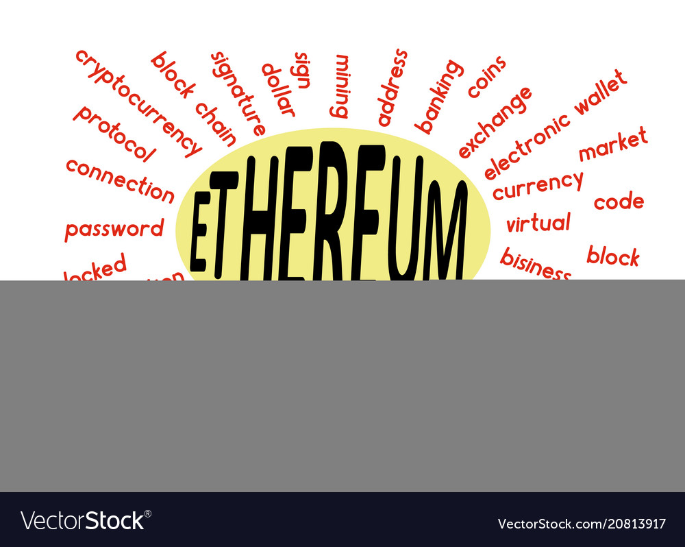 A word cloud associated with ethereum