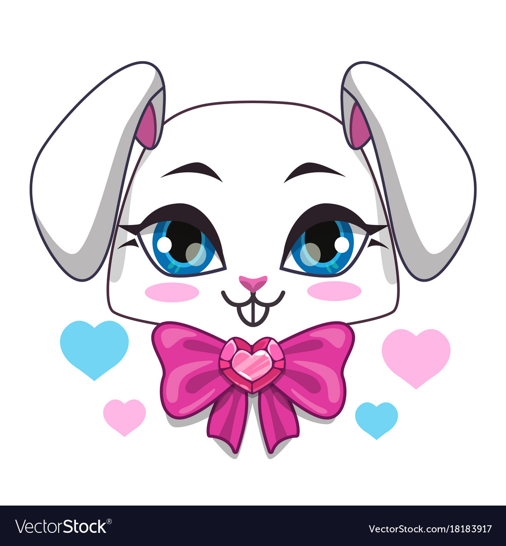 Download Cute cartoon bunny face Royalty Free Vector Image