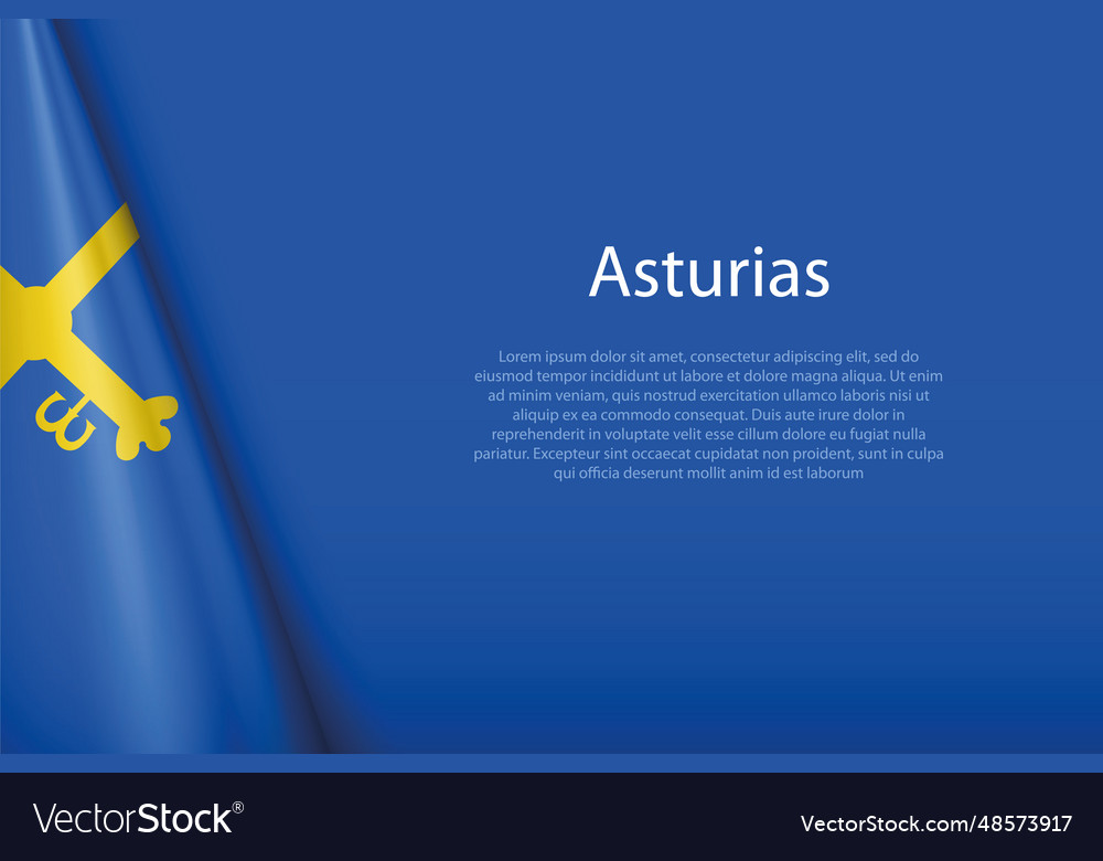 Flag asturias community of spain isolated