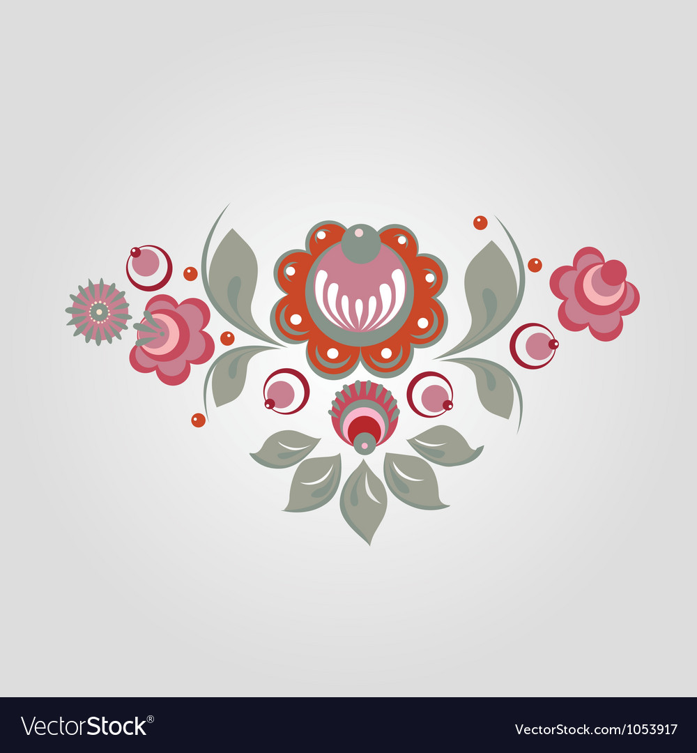 Floral russian style pattern Royalty Free Vector Image