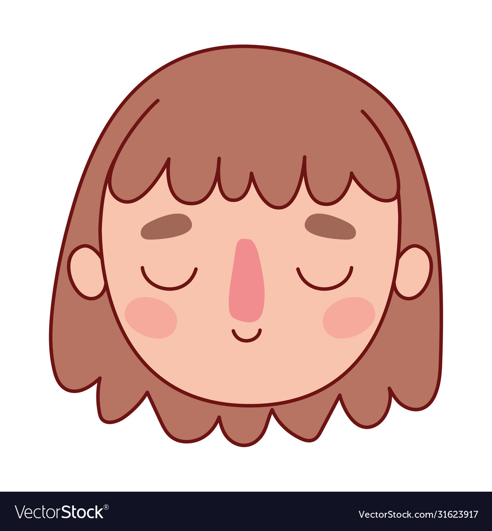 Head woman cartoon with brown hair design Vector Image