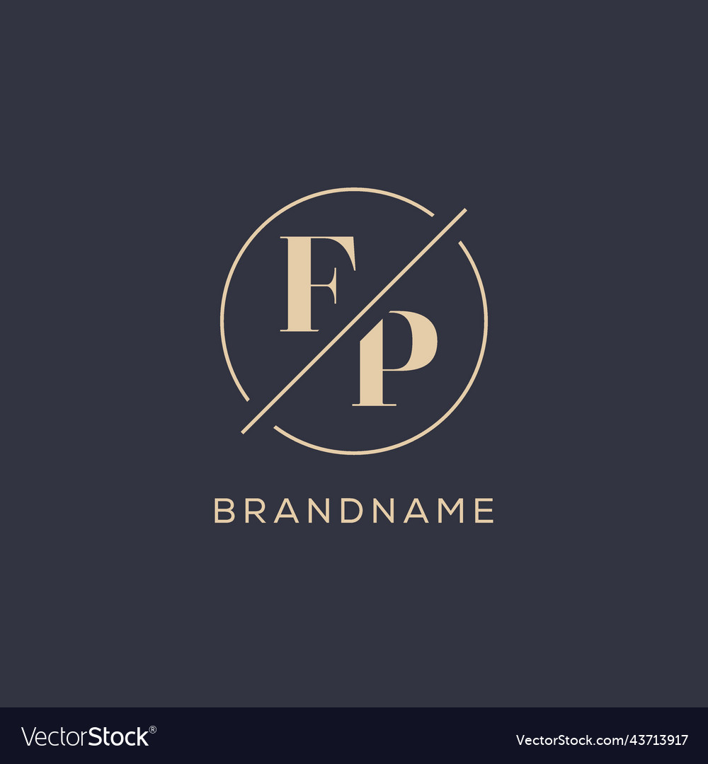 Initial letter fp logo with simple circle line