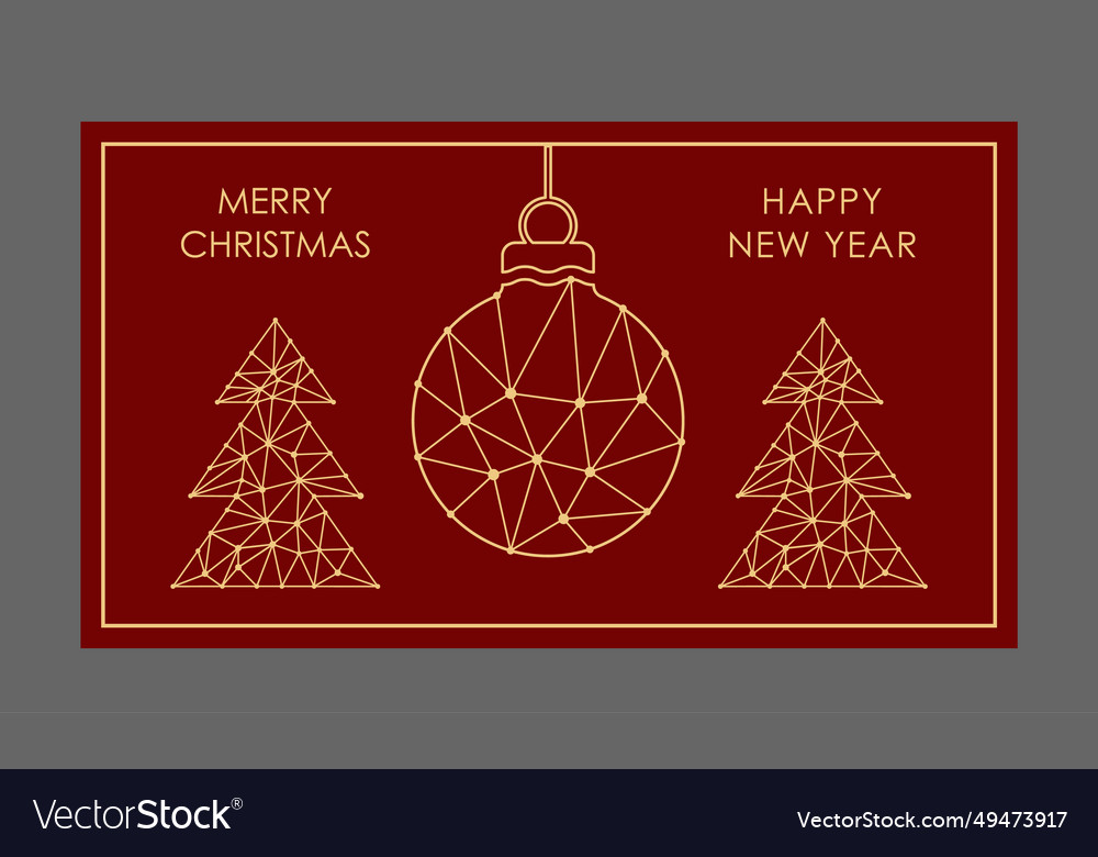 Merry christmas and happy new year template Vector Image