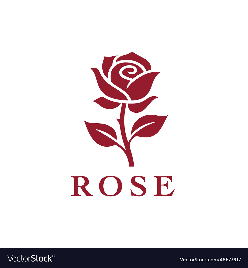 Rose flower logo icon Royalty Free Vector Image