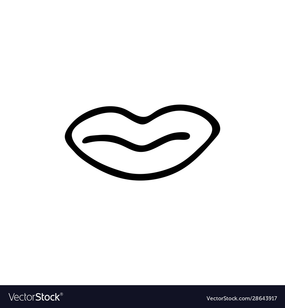 Womens lips icon in style doodle