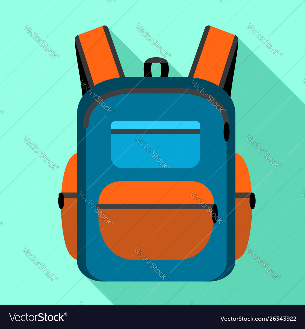 Backpack icon flat style