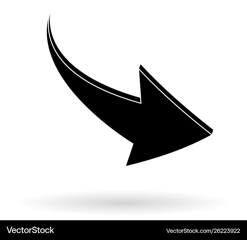 Black arrow flat icon Royalty Free Vector Image