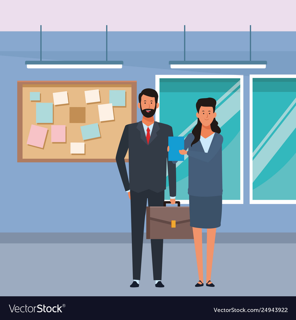 Business couple avatar cartoon character Vector Image