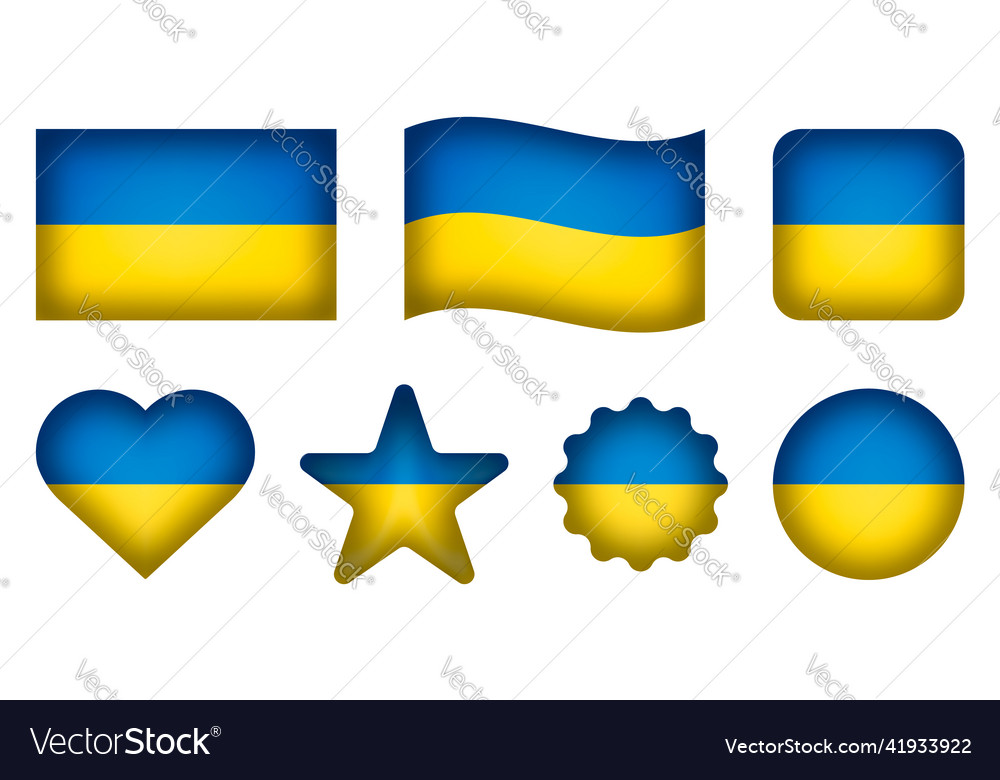 Flagge des Ukraine Sets