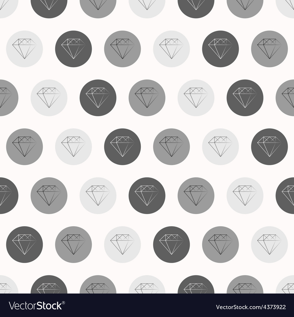 Hand drawn diamonds with circles seamless pattern