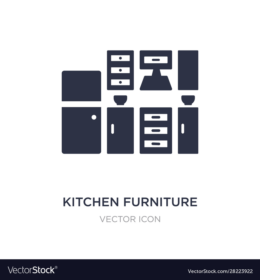 Kitchen furniture icon on white background simple