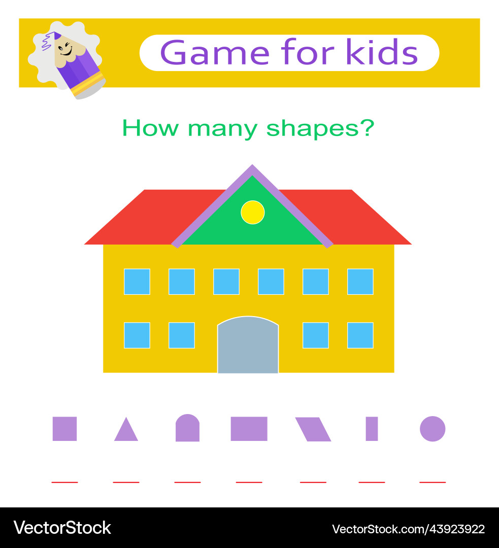 Kids Math How Many Math activity for kids count how many Royalty Free Vector