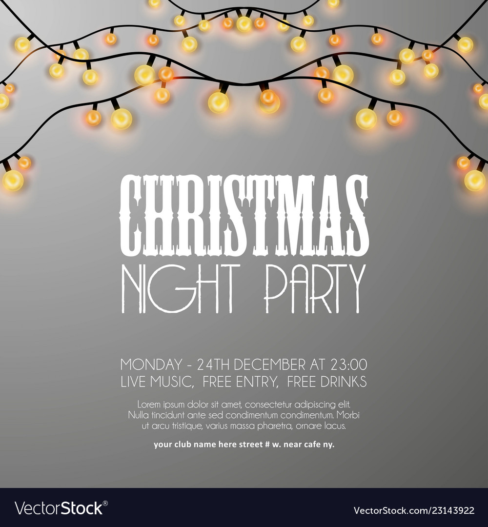 Merry christmas night party background Royalty Free Vector