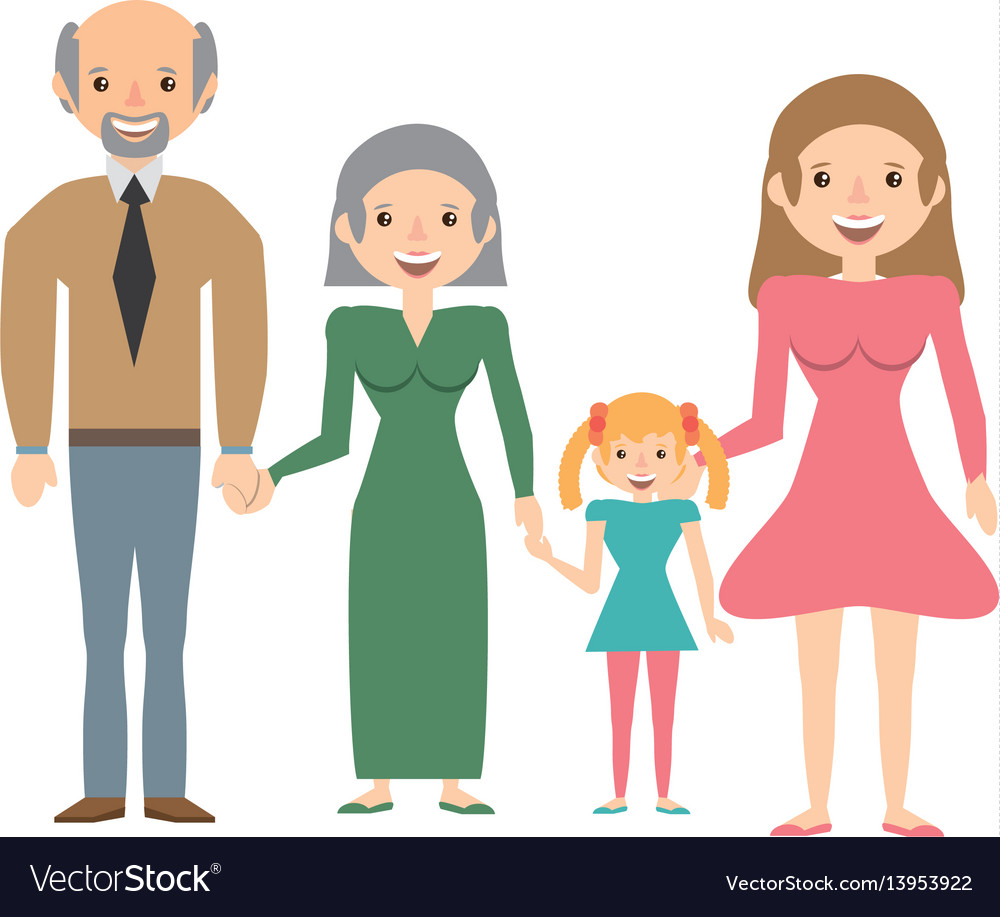 Portrait people family happiness Royalty Free Vector Image