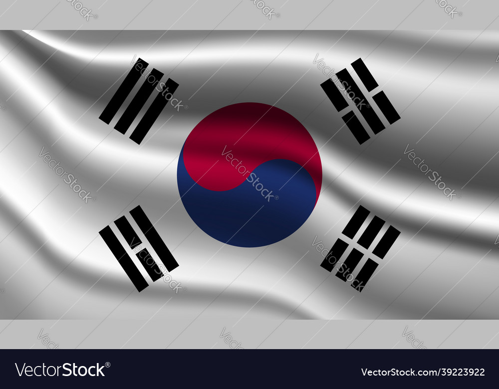 South korea realistic modern flag design Vector Image