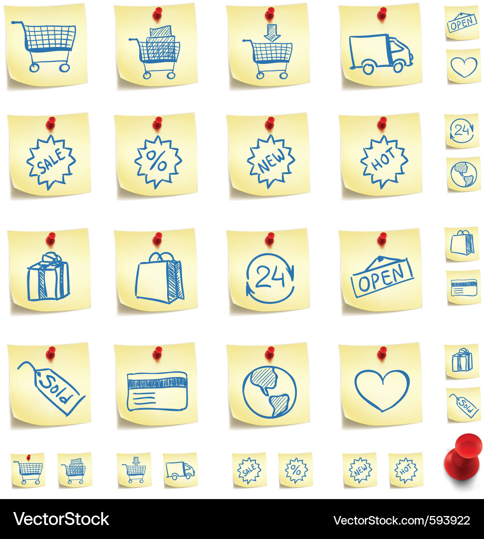 Sticker icon set Royalty Free Vector Image - VectorStock