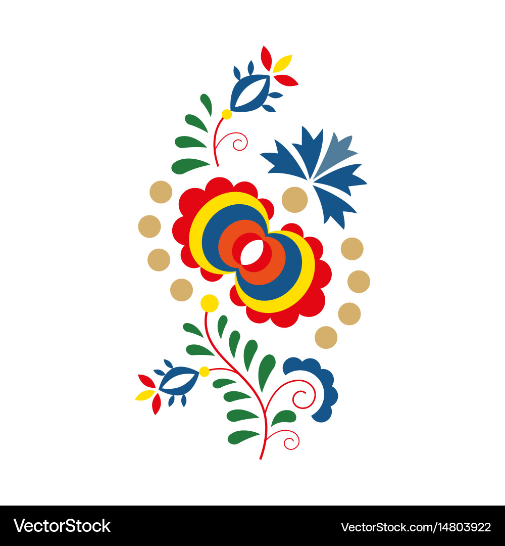 Traditional folk ornament and pattern floral Vector Image