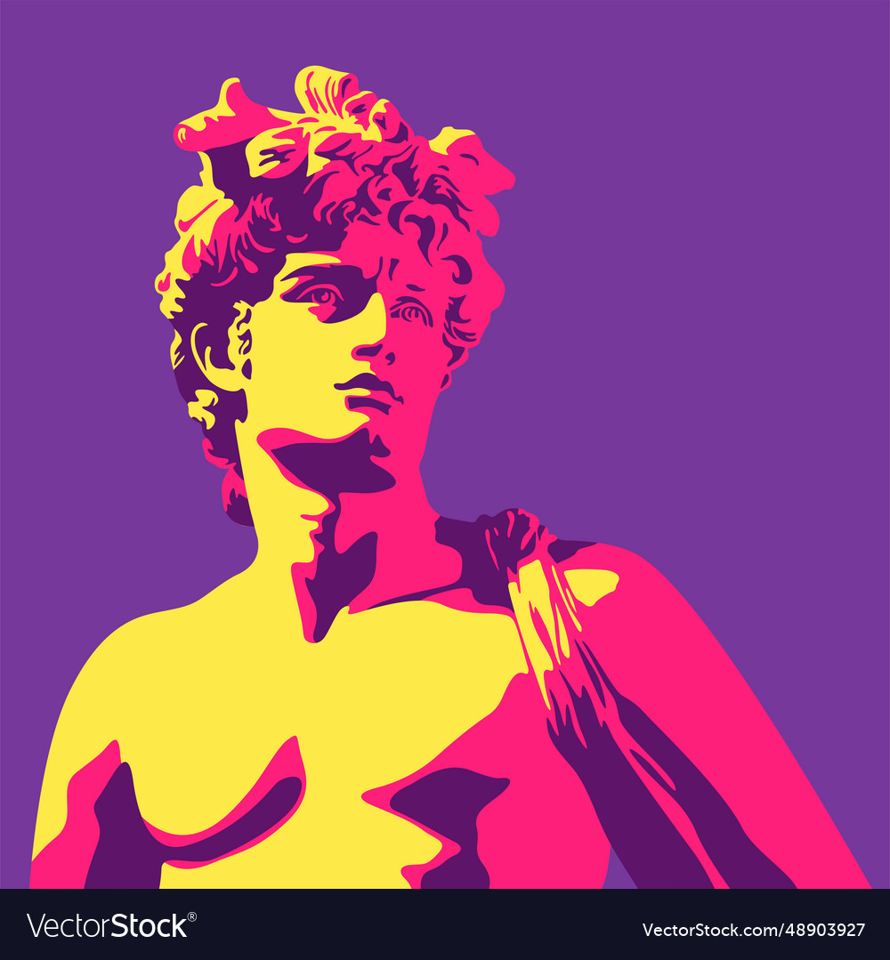 Apollo belvedere sculpture portrait Royalty Free Vector