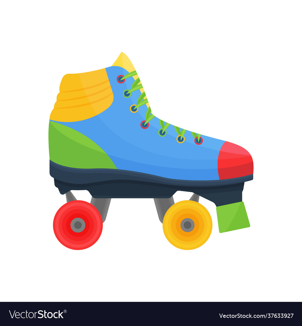 Bright multi-colored roller skates in red blue Vector Image