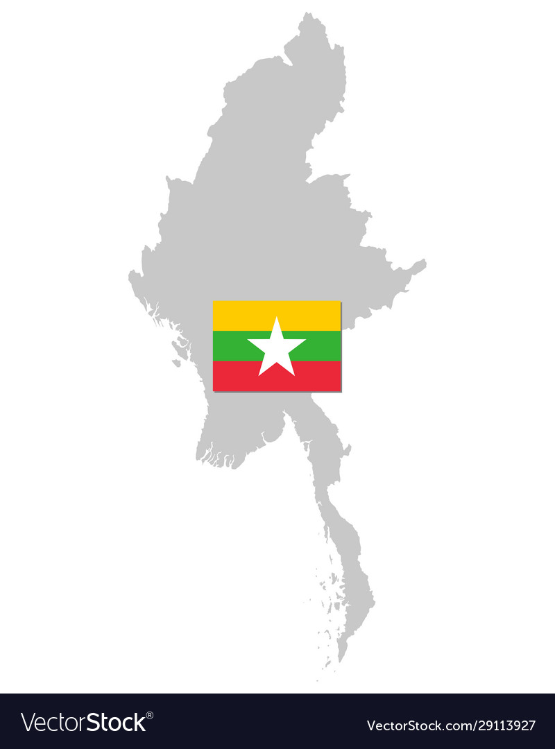 Flag and map myanmar Royalty Free Vector Image